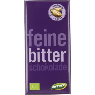dennree Feine Bitter Schokolade 85%, 100 gr Stück